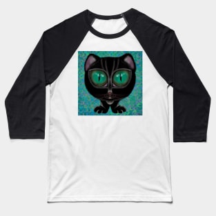 Crazy Hypnotic Black Cat Baseball T-Shirt